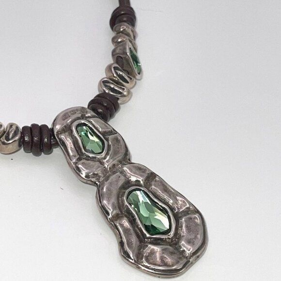 UNO DE 50 Confessions Swarovski Crystal Pendant Leather Necklace BOHO NEW - Picture 8 of 8